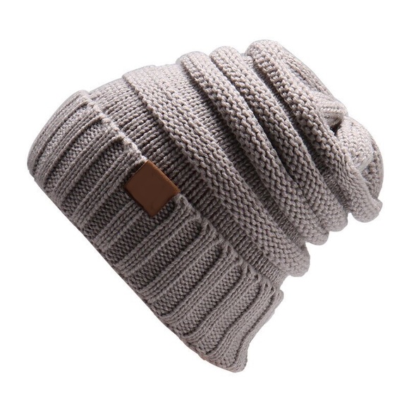 Slouch Hip Hop Unisex Gray Beanie - Picture 2 of 11